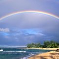 rainbow above a beach