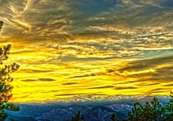 magnificent sunset sky hdr