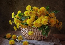 Basket of yellow flowers
