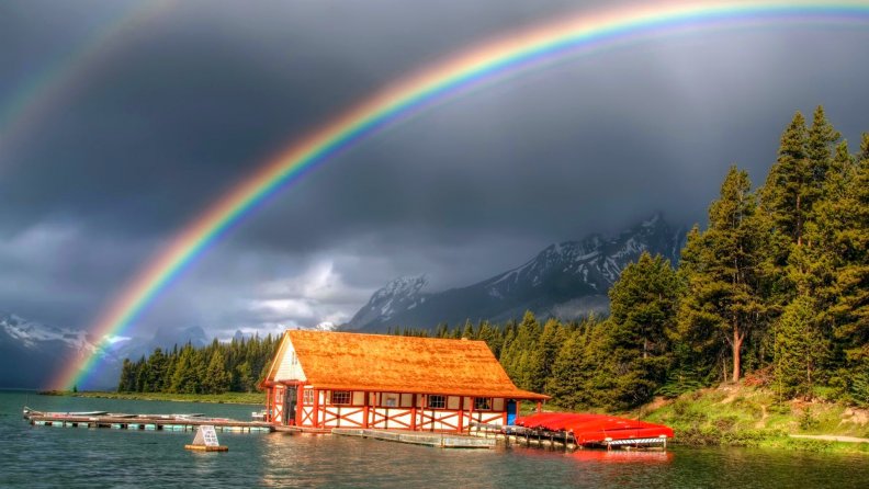 Rainbow Falling In The River