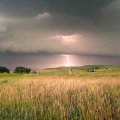 lightning storm over fields
