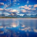 moving clouds over jackson lake in grand teton np