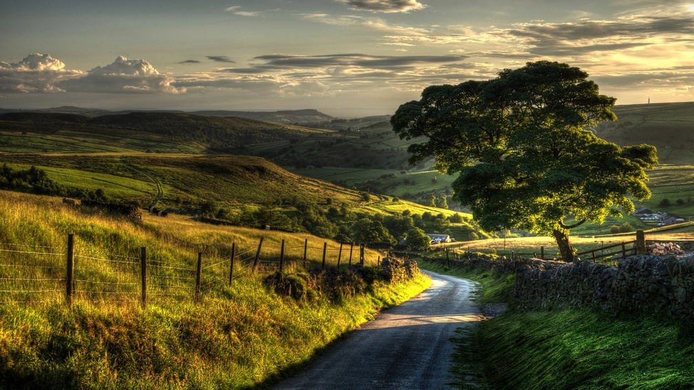 beautiful countryside road hdr