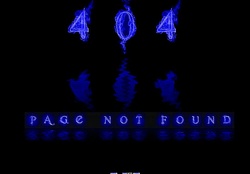 a real 404_Error Page in blue flames in design from my Studio