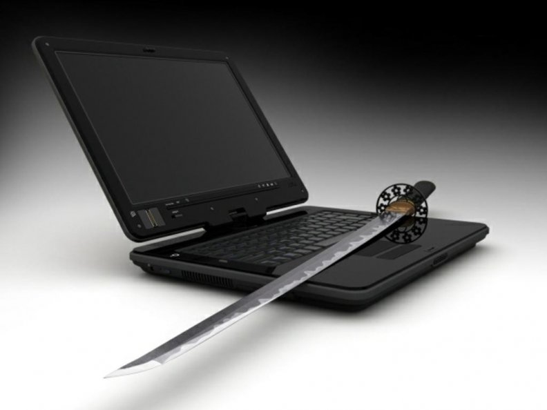 black laptop