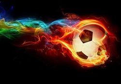neon fire soccer ball
