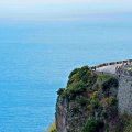 giro d'italia bike race on a coastal road