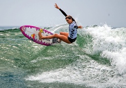Surfer Girl on Malibu Beach