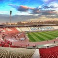 soccer pregame at red star of belgrade stadium hdr