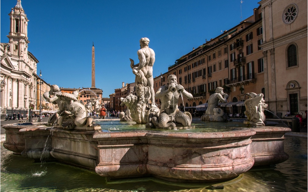 Piazza Navona Water Fountain, Rome, Italy