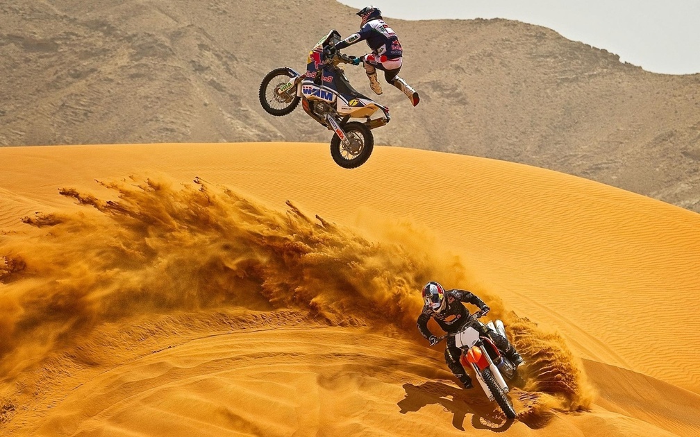 MOTORCYCLE IN THE DUNES