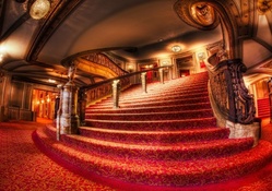 majestic stairs in an old chicago theater hdr