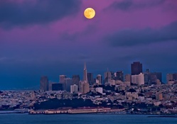 San Francisco under full moon