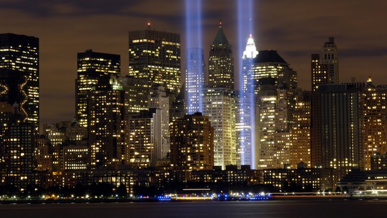 memorial beams of light in new york city