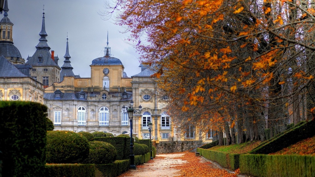 beautiful palace in autumn
