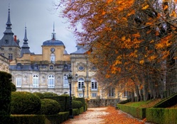 beautiful palace in autumn