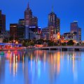 Melbourne, Australia Night Cityscape