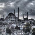 beautiful mosque on a hill in istanbul hdr