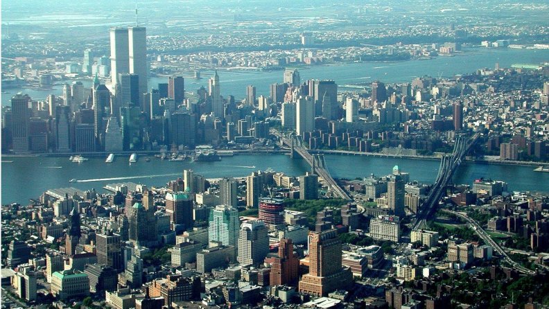 panoramic view of nyc pre 9/11/01