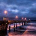 ocean pier in evening hdr
