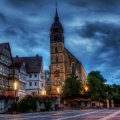 beautiful church square in boeblingen germany hdr