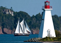 Lighthouse at Baddeck Island, Nova Scotia