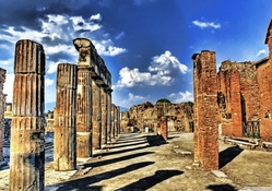 ancient ruins in pompeii italy hdr