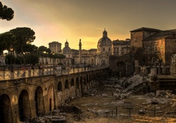 ancient excavated ruins in rome