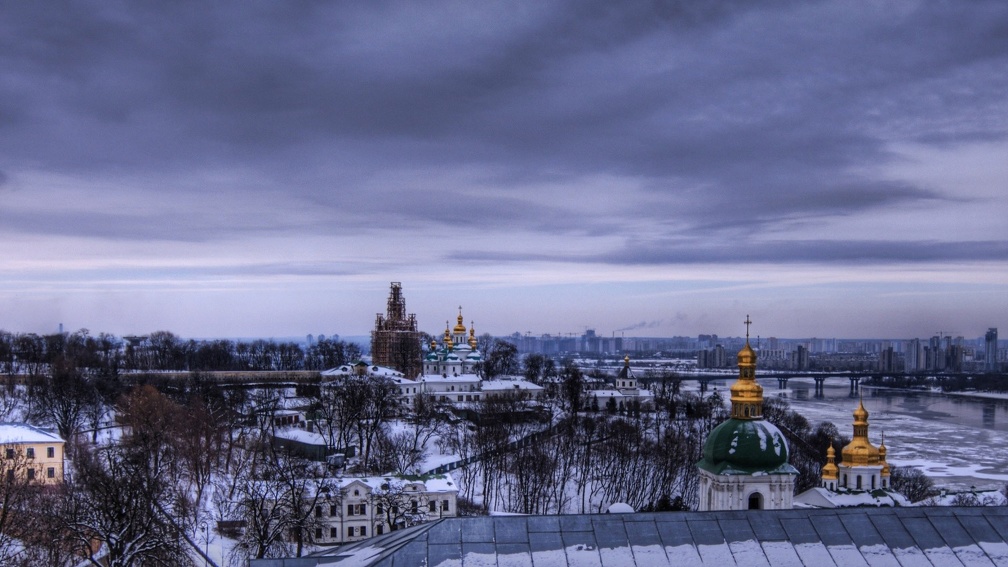 moscow on a dreary winter day hdr