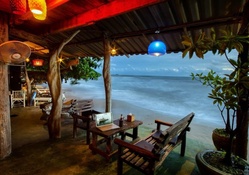 tropical bar right on the beach