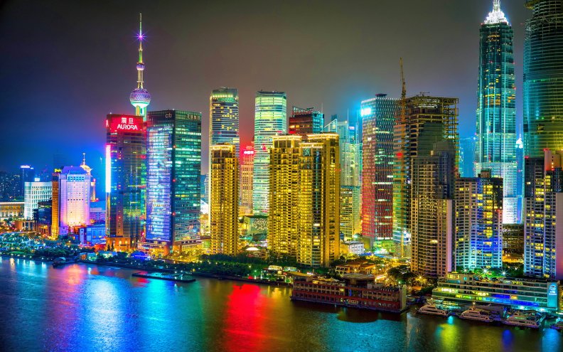 Shanghai Night Cityscape
