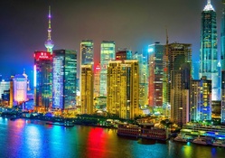 Shanghai Night Cityscape
