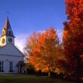 Church in New England in the Fall