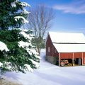 lovely farmhouse in winter
