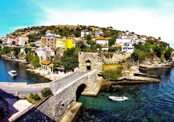town of amasra turkey on an island in the black sea