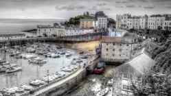 lovely tenby harbour wales in gray hdr