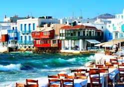 restaurant in a seaside greek town