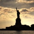 magnificent silhouette of statue of liberty
