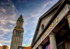 quincy market building in boston hdr