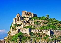 aragonese castle on ischia in the gulf of naples
