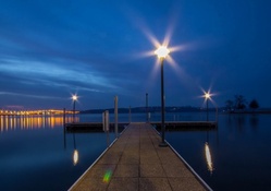 beautiful bay wharf at dusk