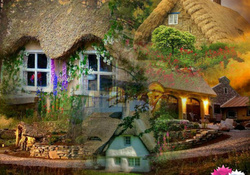 Cottage house collage