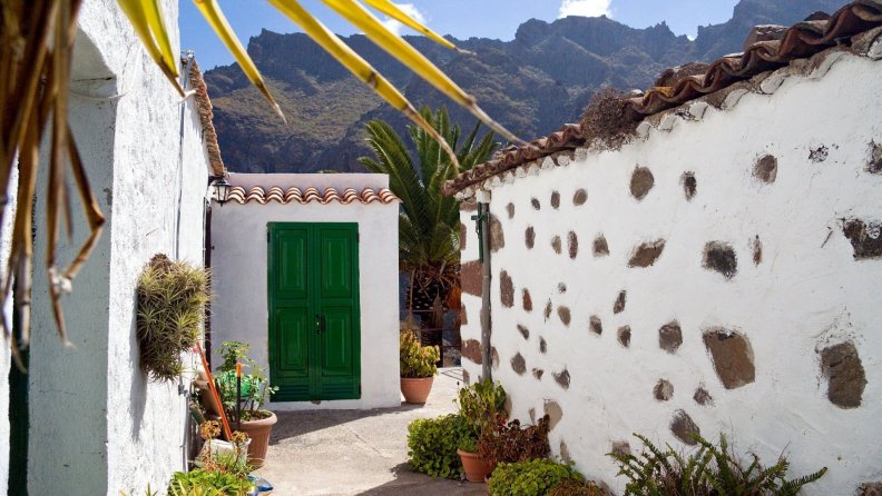 rear door of a spanish hacienda