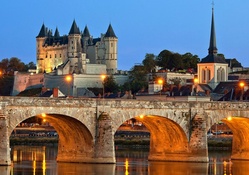 Saumur Castle on the Loire River, France