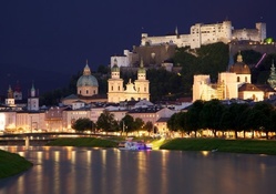 Austrian Cityscape at Night