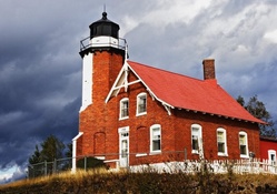 eagle harbor lighthouse on lake superior in michigan
