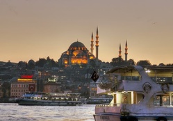 mosque on a hill in istanbul at dusk