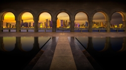 arched view of doha qatar