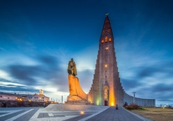 magnificent hallgrimskirkja church in reykjavik iceland hdr