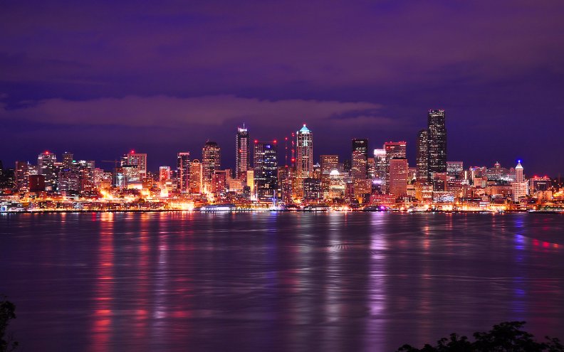 Seattle Night Cityscape